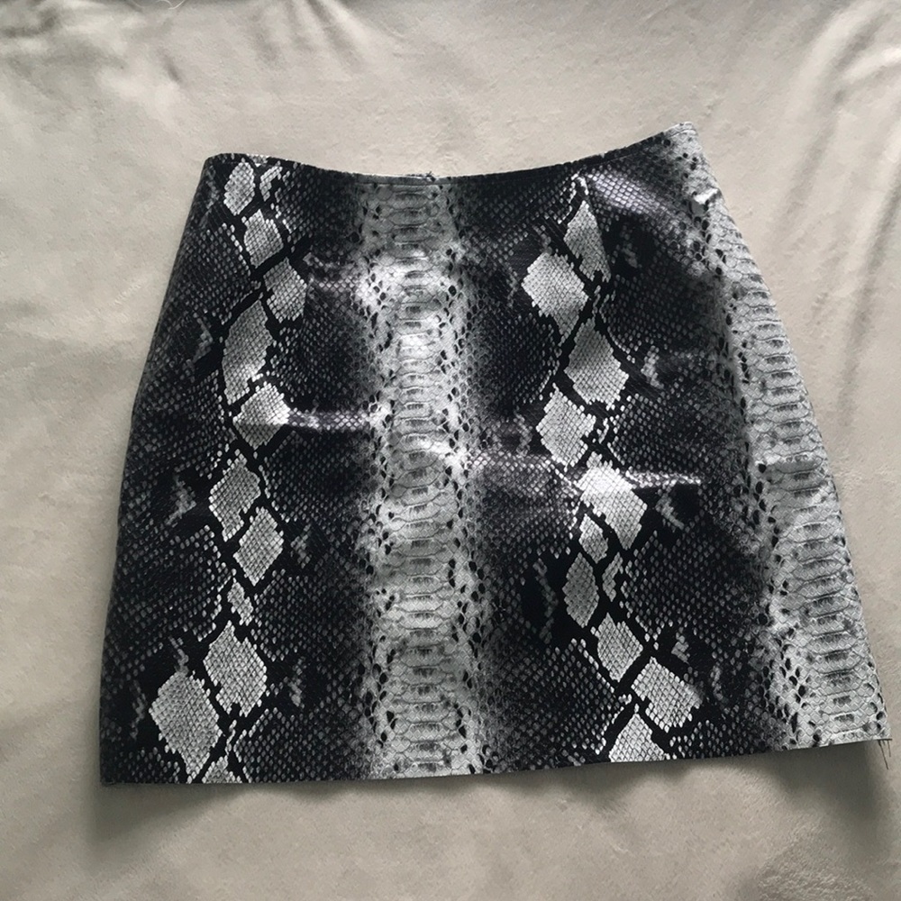 snake skin textured mini shirt